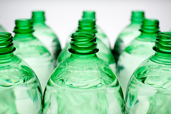 Water bottles in factory